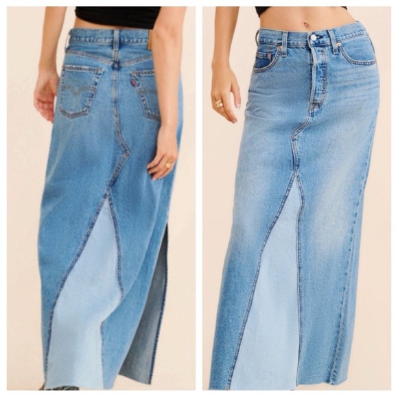 Levi’s denim maxi skirt NWT size 26 - Picture 3 of 8